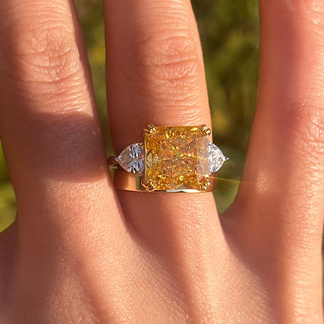 Stunning Yellow Radiant Cut 2 Pcs Bridal Set