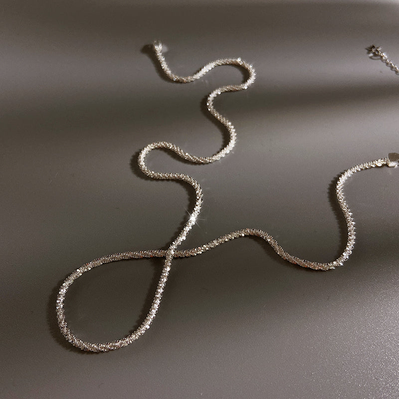 Classic Thin Tennis Necklace in 925 Sterling Silver