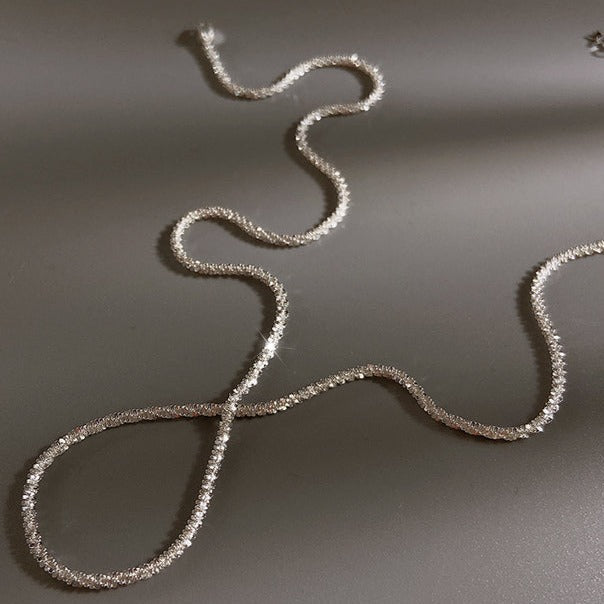 Classic Thin Tennis Necklace in 925 Sterling Silver