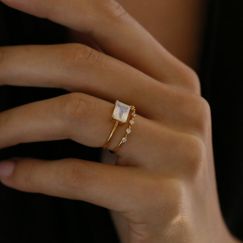 Simple Design Stackable Engagement Band in Sterling Silver for Women