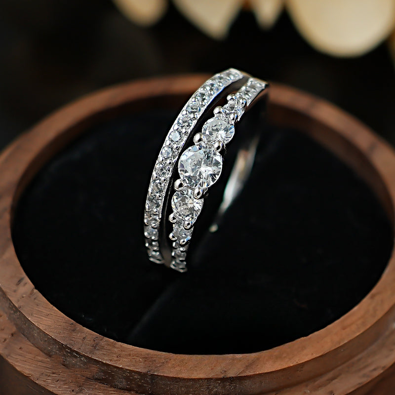 New Design Round Cut Sterling Silver Band