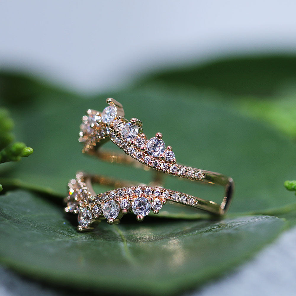 Crown-Shaped Enhancer Band In Rose Golden Tone