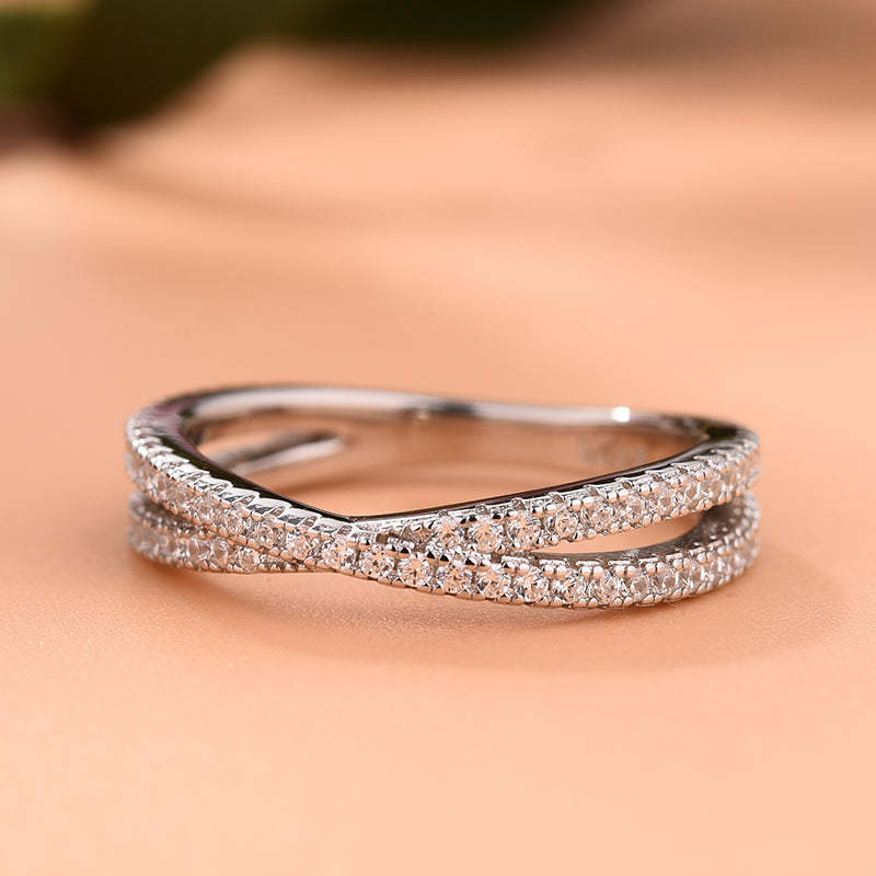 Classic X Criss Cross Wedding Band In Sterling Silver – Shine of