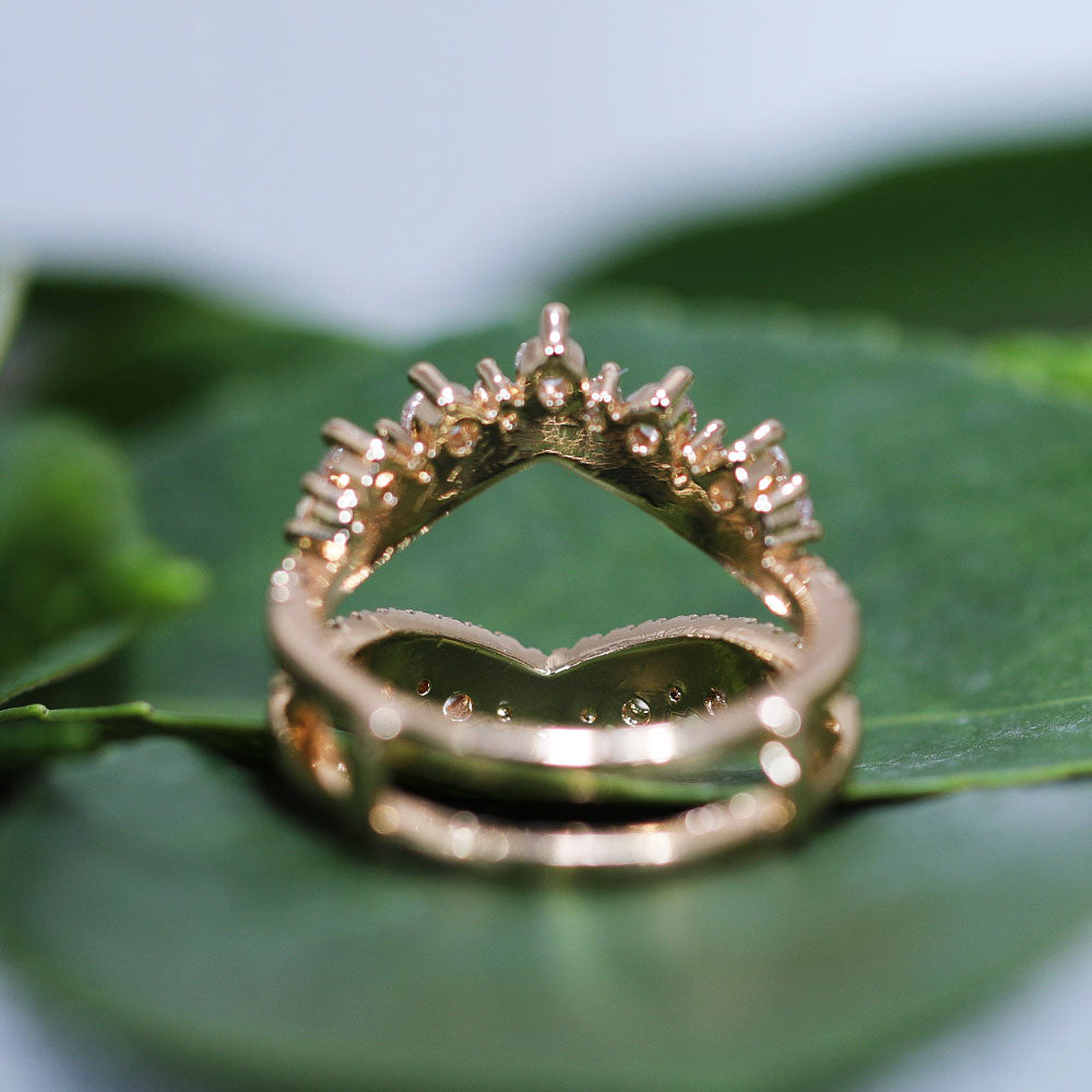 Crown-Shaped Enhancer Band In Rose Golden Tone