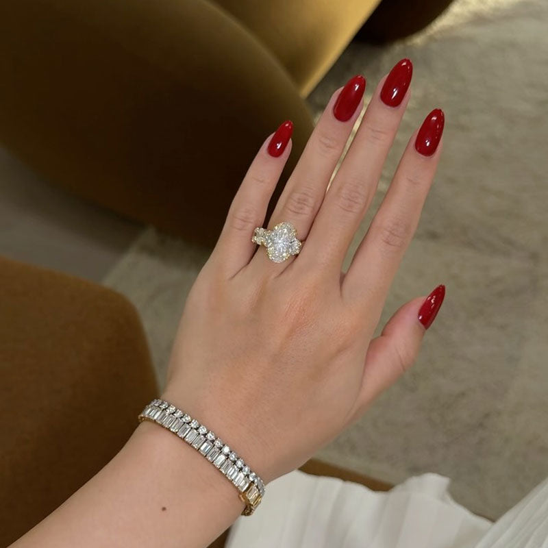 5.88ct Elongated Oval Eternity Engagement Ring