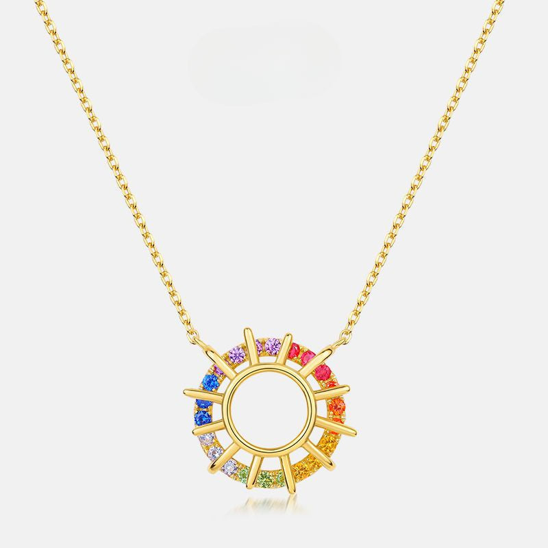 Special Sunflower Design Silver Necklace