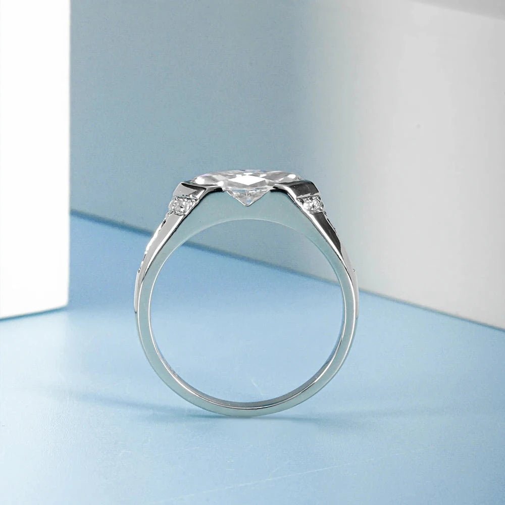 Exquisite Moissanite 1.0ct Marquise Cut Sterling Silver Engagement Ring