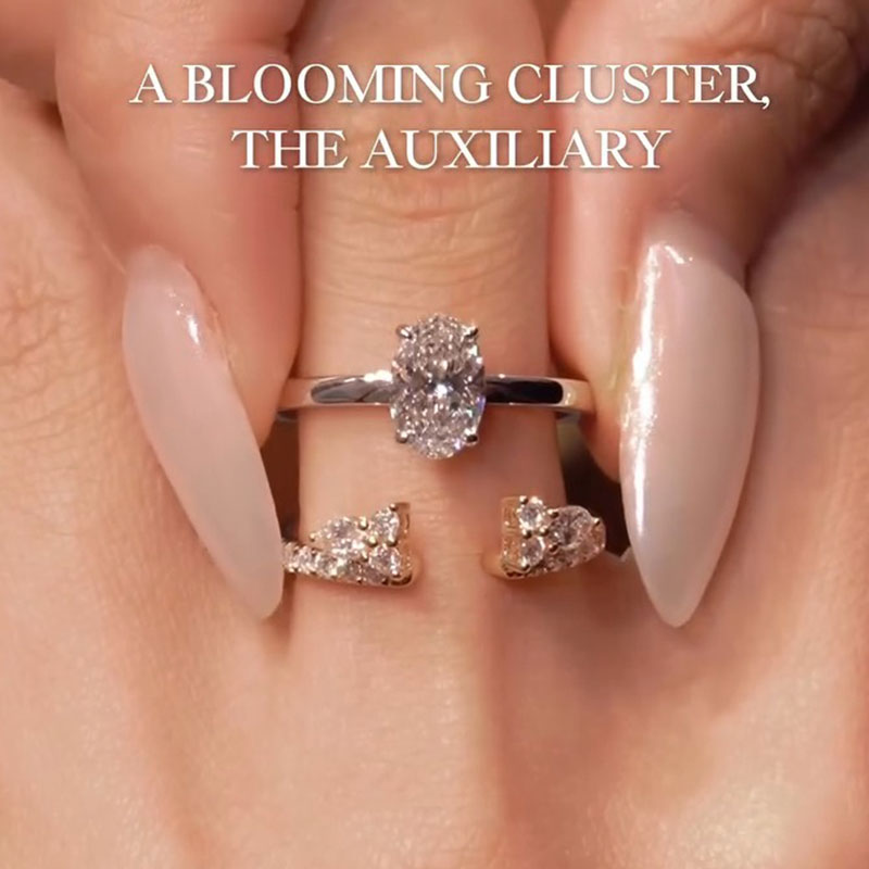 Unique Design 2PCS Oval Cut Bridal Set In Sterling Silver