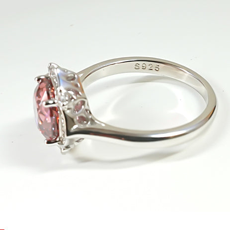 Vintage Rose Design 18K White Gold Plated Engagement Ring