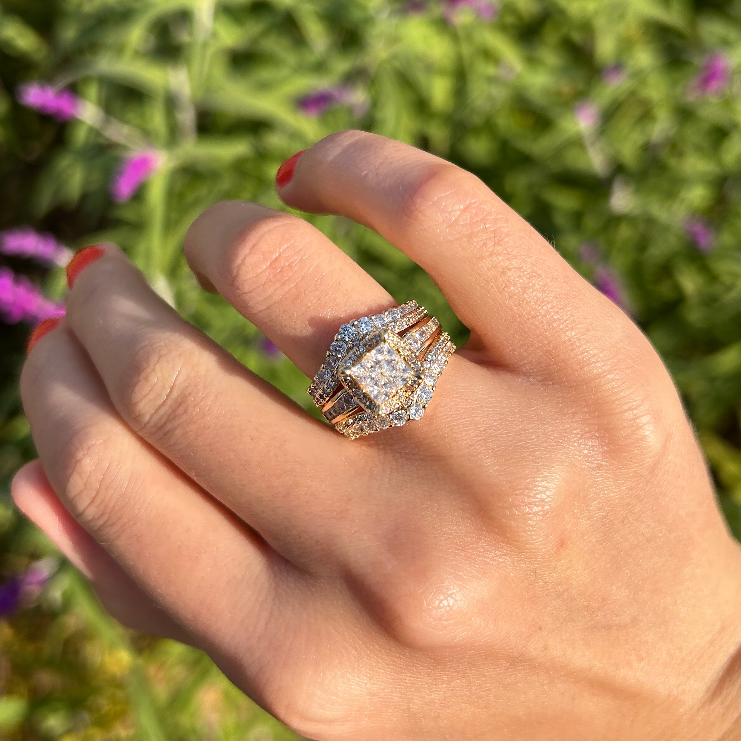 Exquisite Princess Cut Sterling Silver Party Engagement Ring