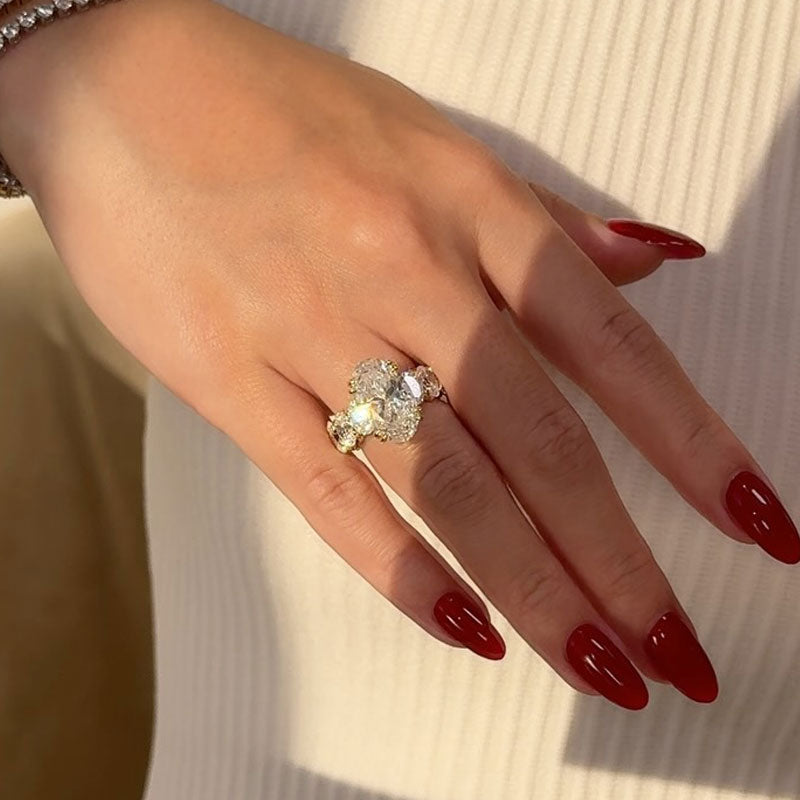 5.88ct Elongated Oval Eternity Engagement Ring