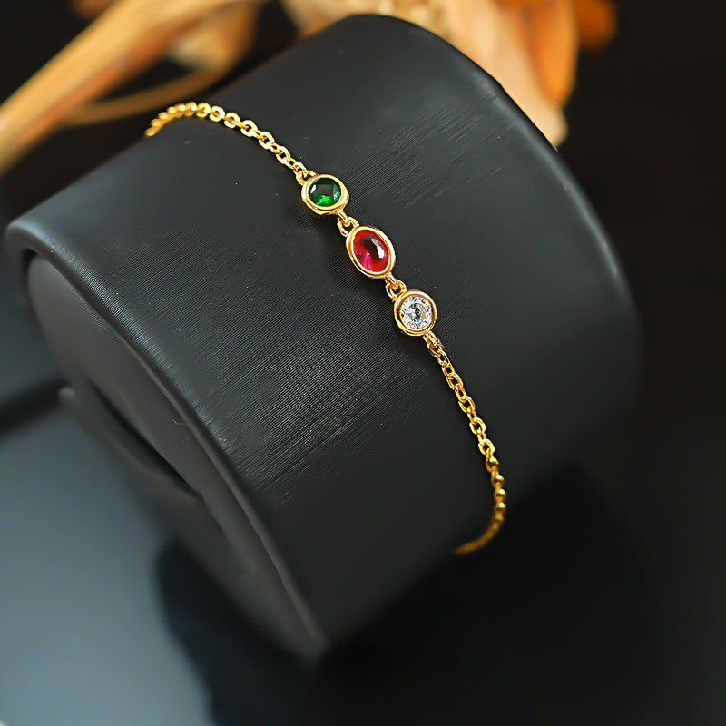 Simple Design Colorful 925 Silver Bracelet