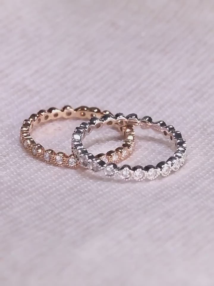 Round Cut Eternity Sterling Silver Ring Band