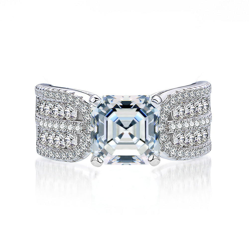 Handmade Asscher Cut 2.5ct Sterling Silver Engagement Ring