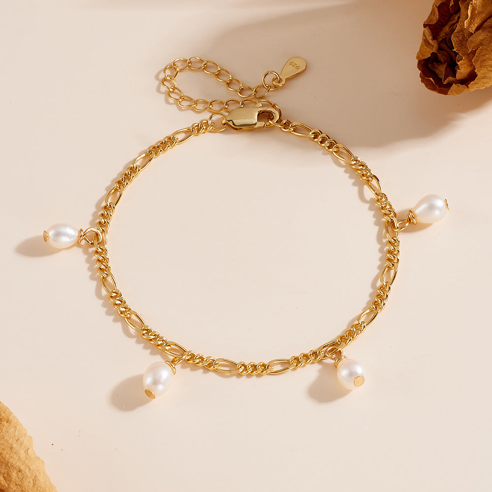 Natural Pearls 18k Gold Plated Bracelet