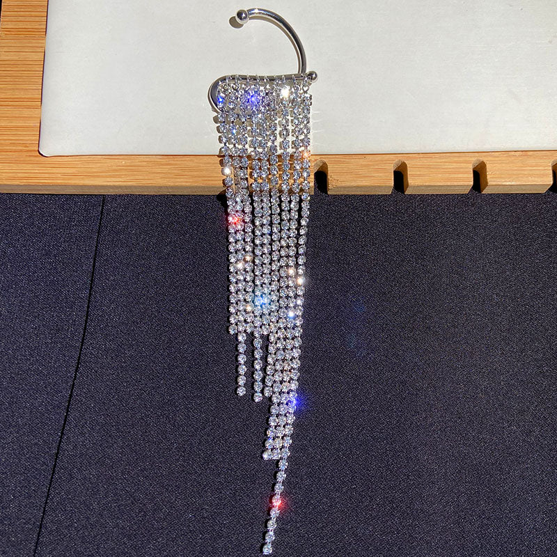 INS Sparkling Single Ear Clip With Long Fringe