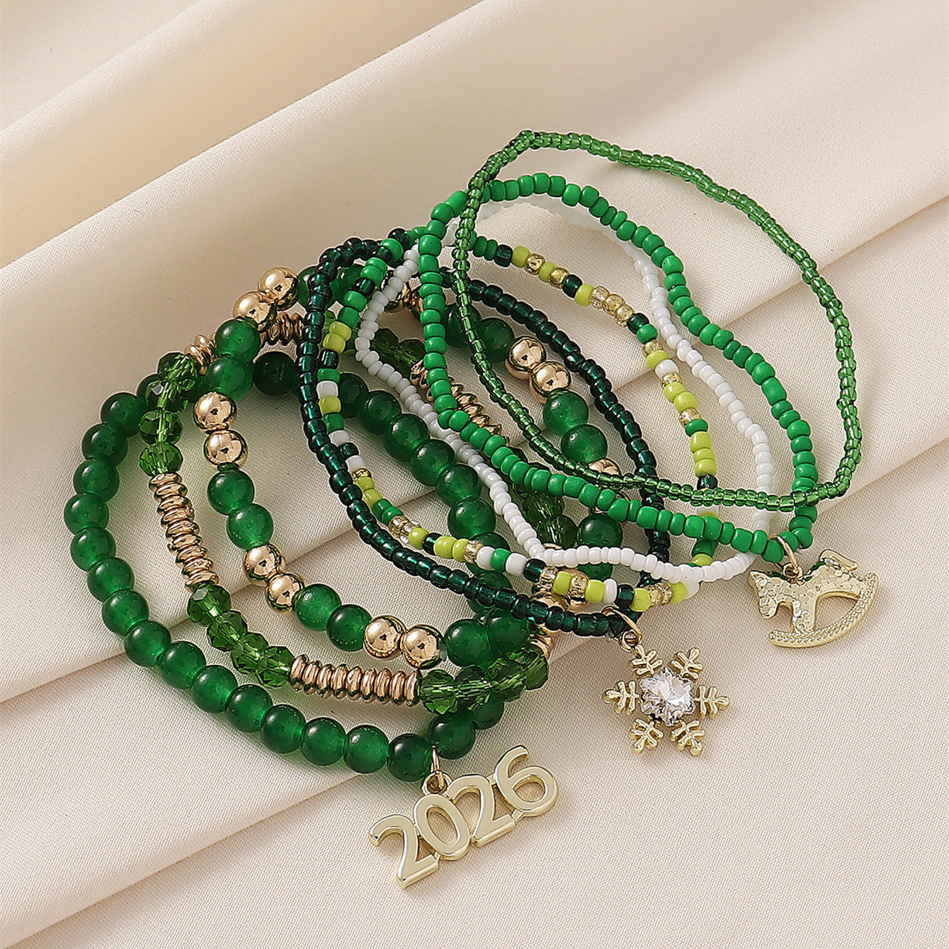 2026 Year of the Horse Zodiac Beaded Stacking Bracelet Set