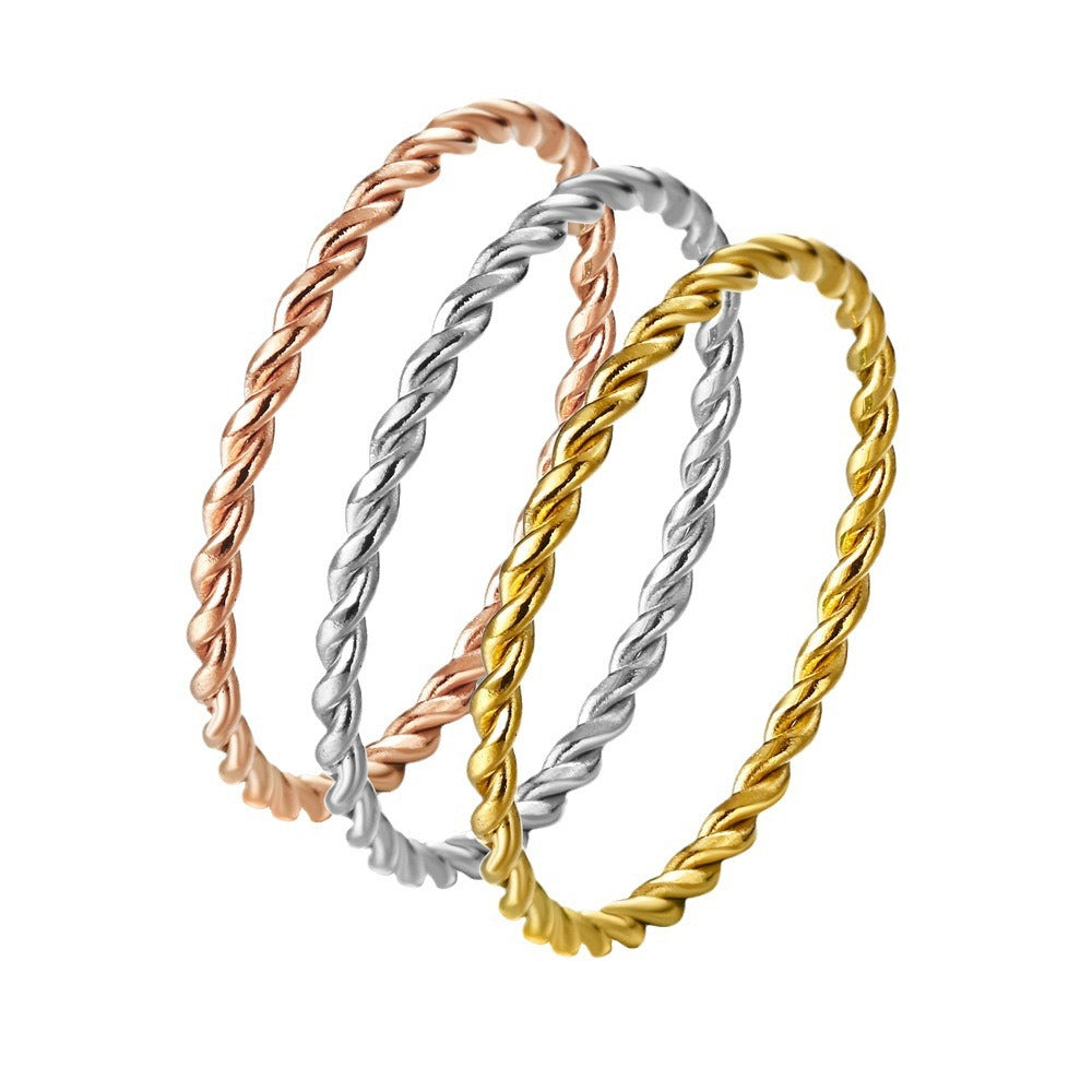 Vintage Rope Style Sterling Silver Band