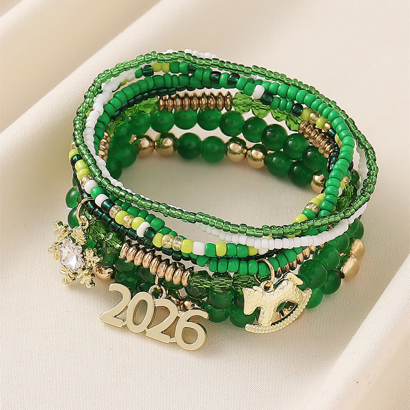 2026 Year of the Horse Zodiac Beaded Stacking Bracelet Set