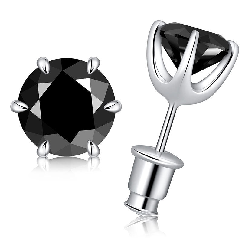 Classic Black Moissanite Stud Earrings