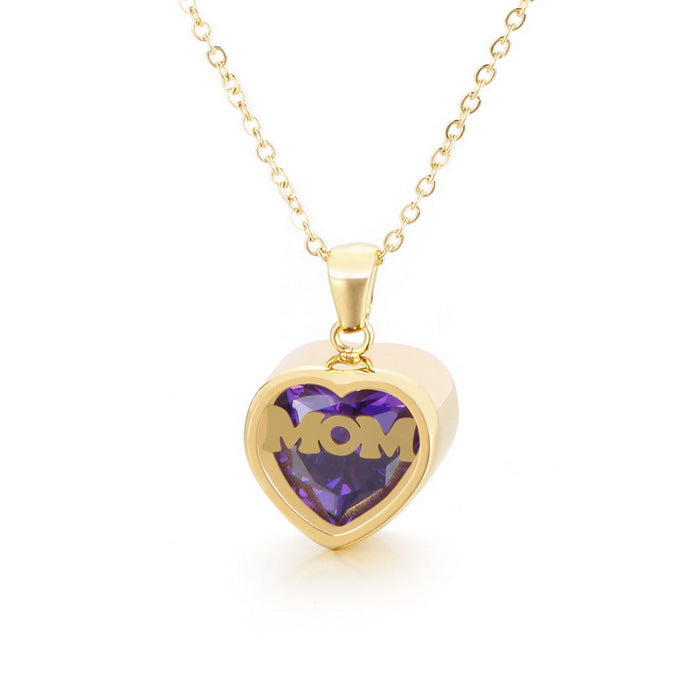 Personalized Heart Cut Pendant Necklace For Mom