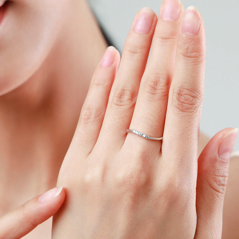 Simple Wave Design Sterling Silver Band