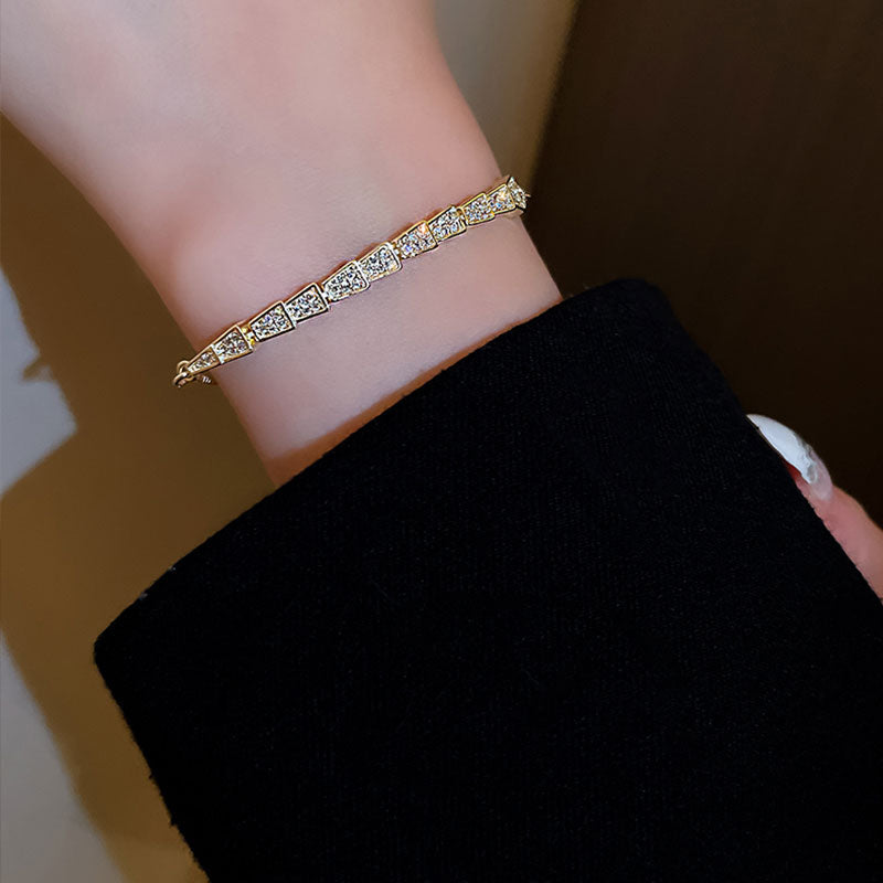 Chic Paved Slider Clasp Fashion Bracelet