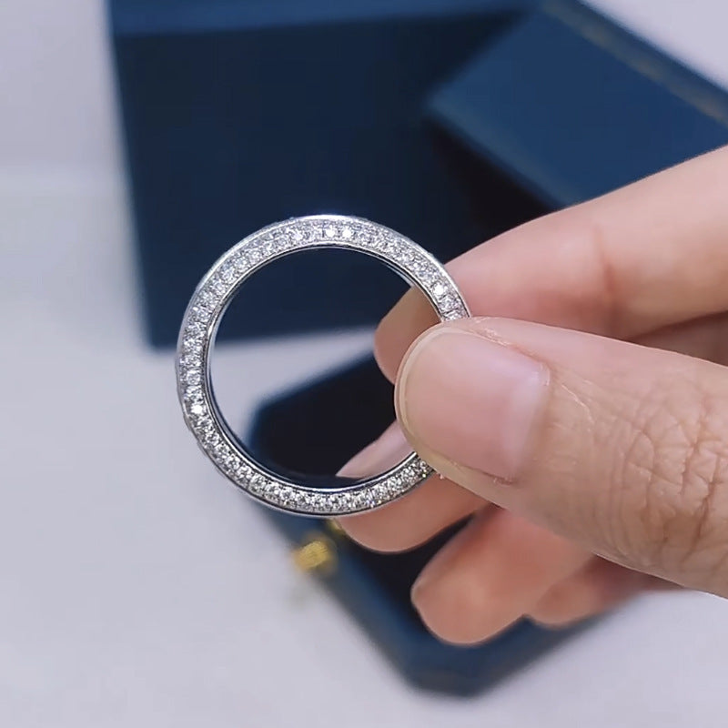 Exquisite 5 Rows Eternity Sterling Silver Band