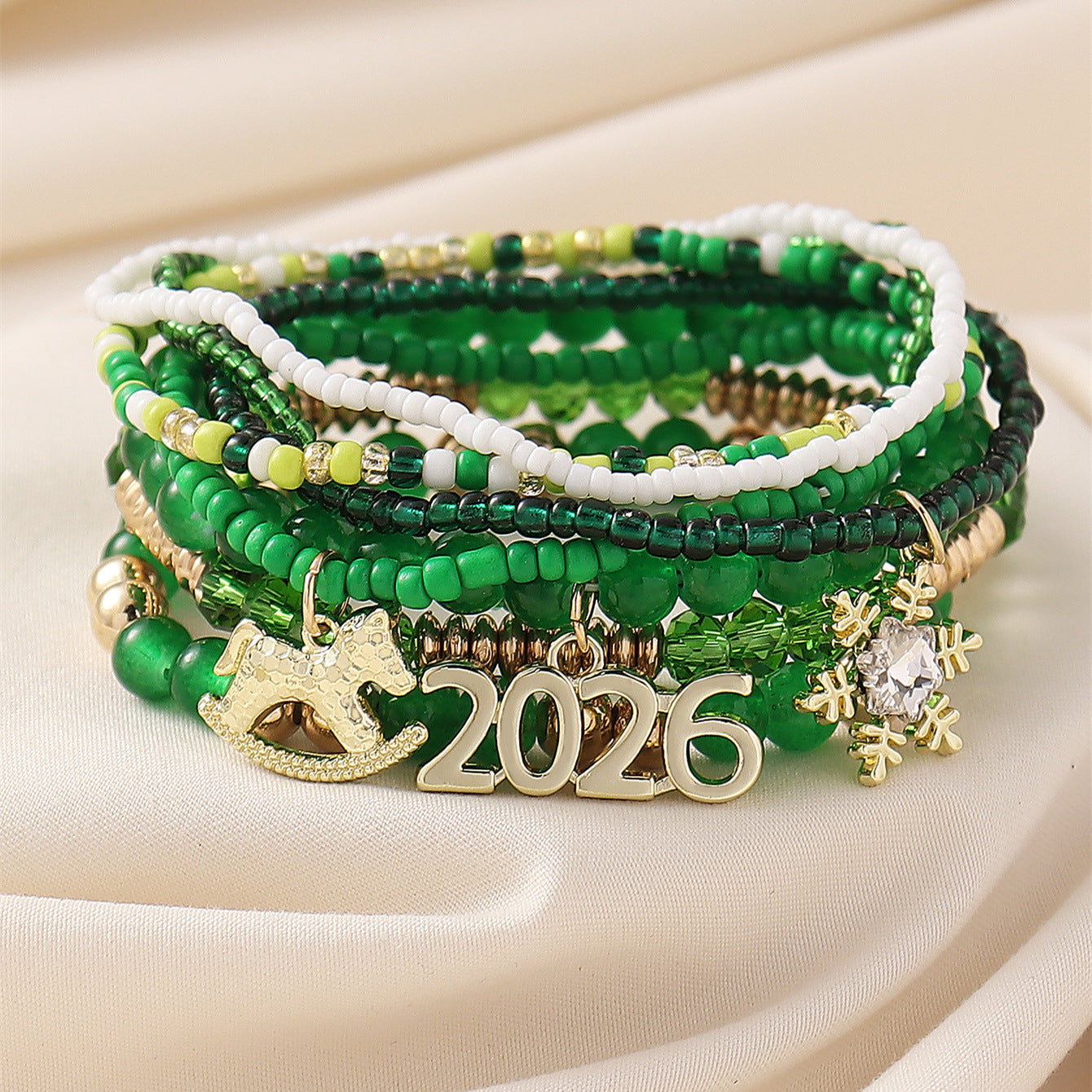 2026 Year of the Horse Zodiac Beaded Stacking Bracelet Set