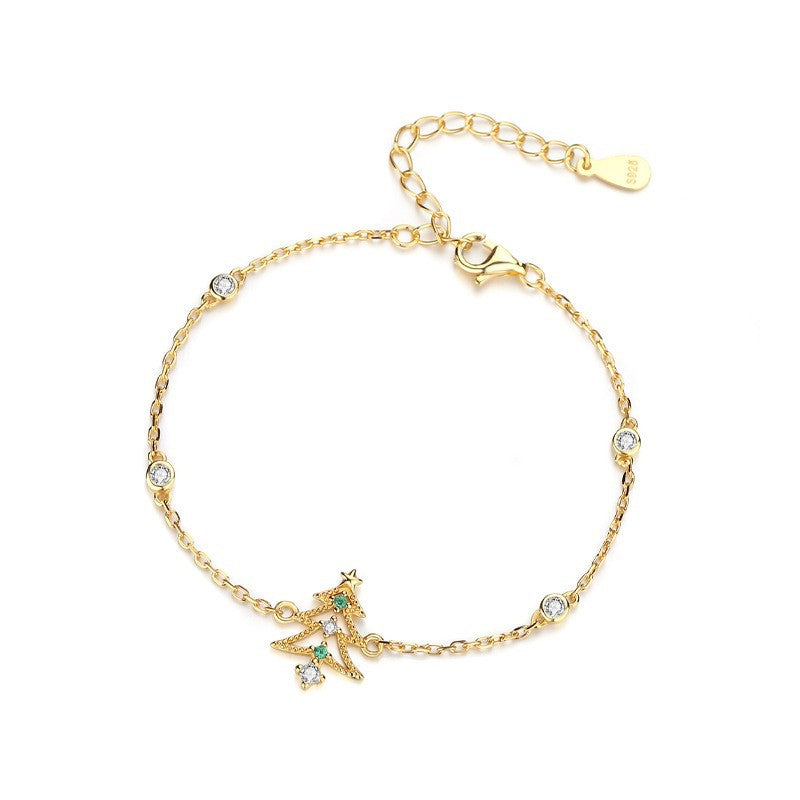 Golden Tone Sterling Silver Christmas Bracelet
