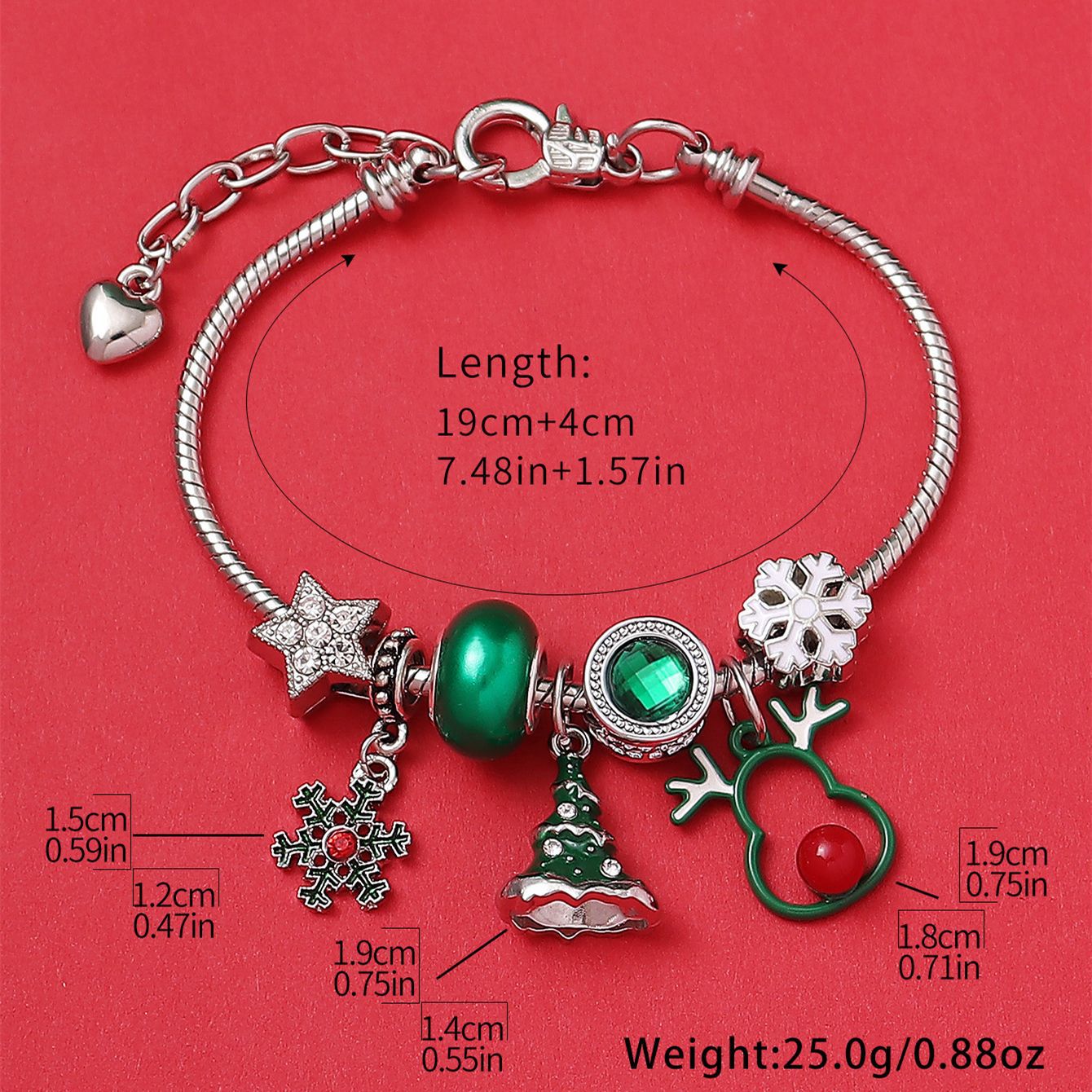 Cute Reindeer Snowflake Christmas Tree DIY Beaded Bracelet