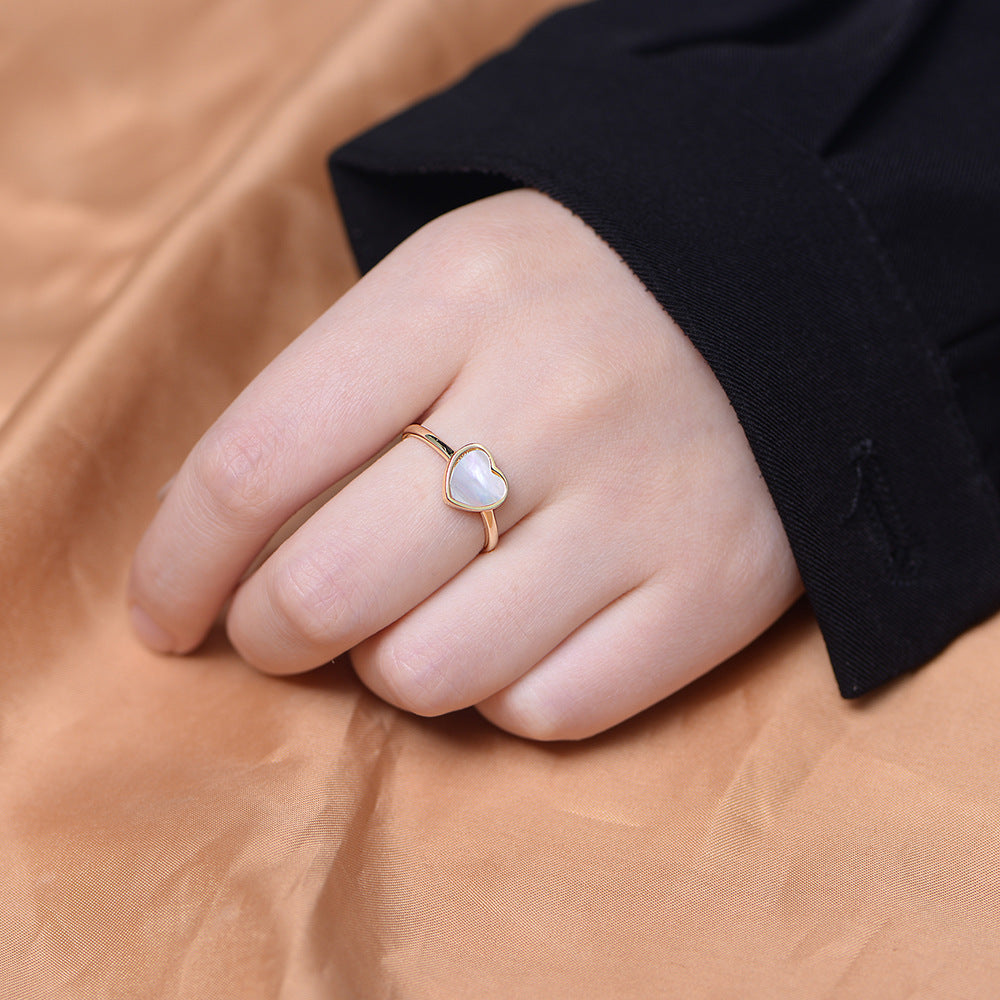 Sweet Shell Heart Shape Sterling Silver Ring