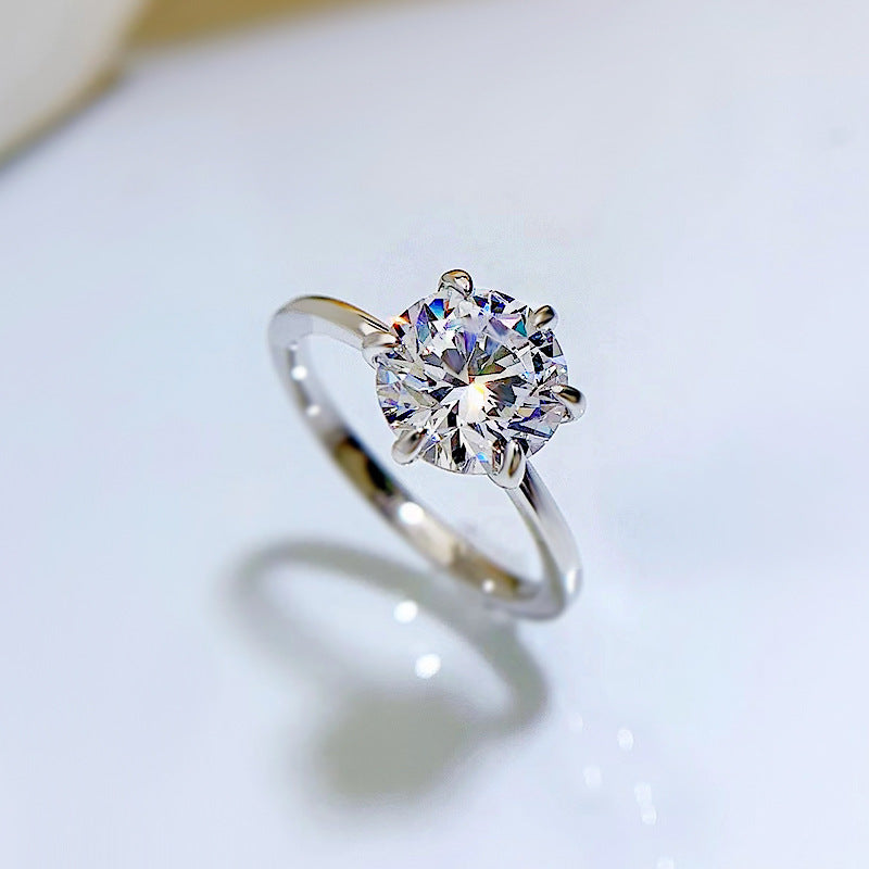 Classic 1.0ct Round Cut Sterling Silver Ring