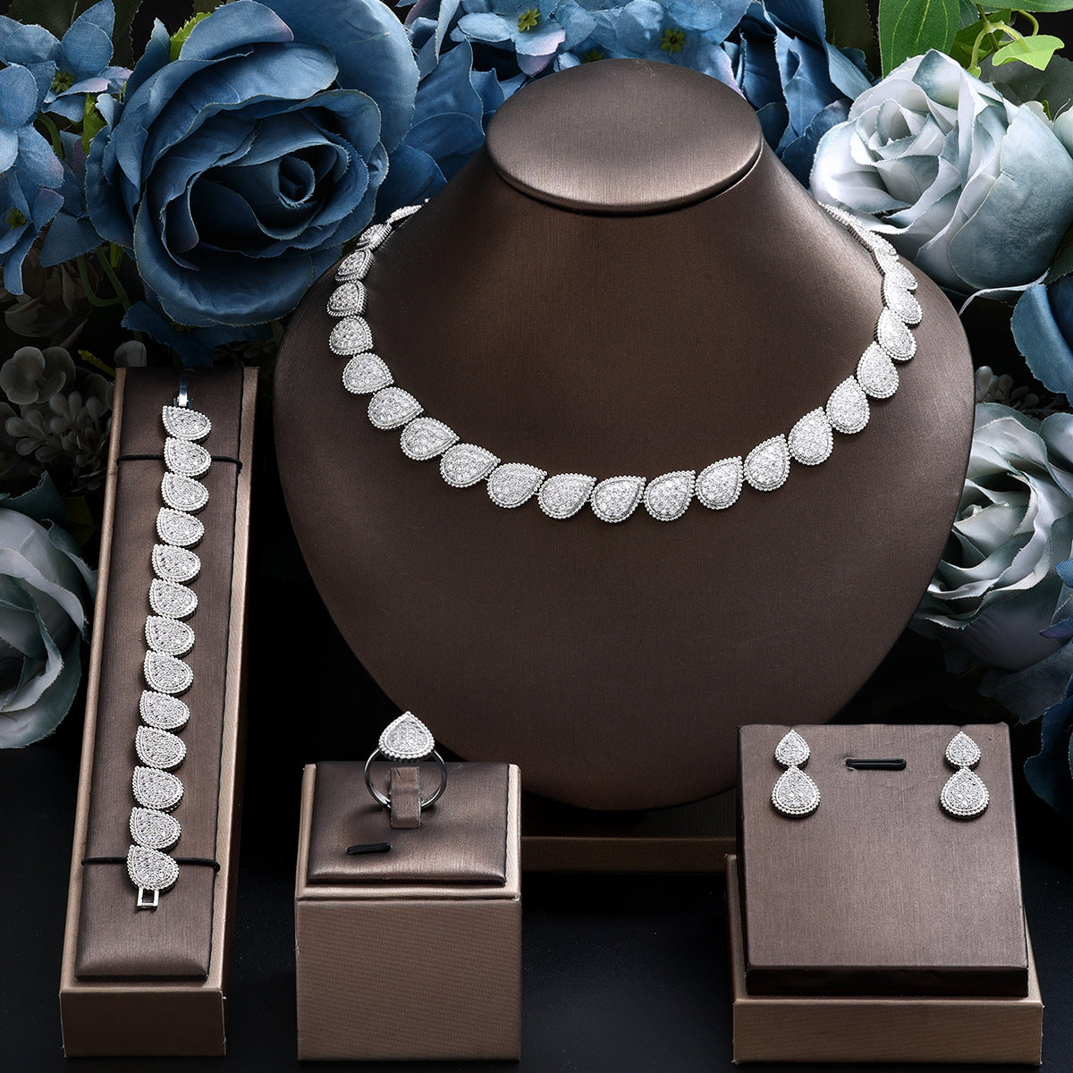 4 Pcs Jewelry Set Popular Accessories for Parties and Banquets