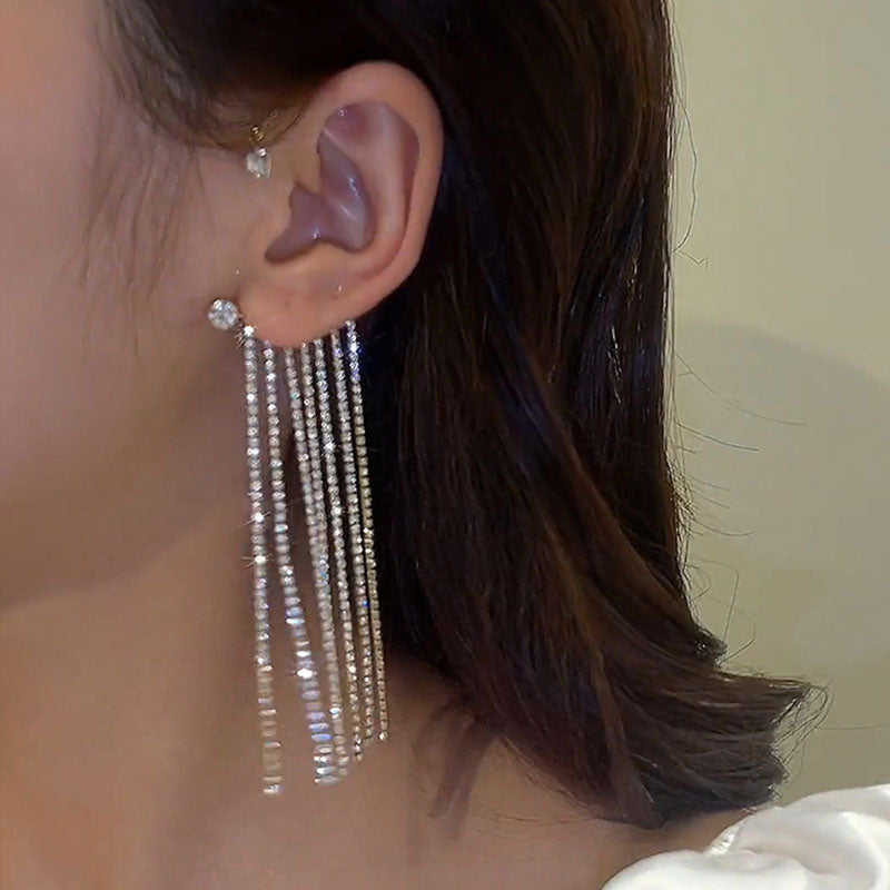 Shinning Premium Long Fringe Ear Clips