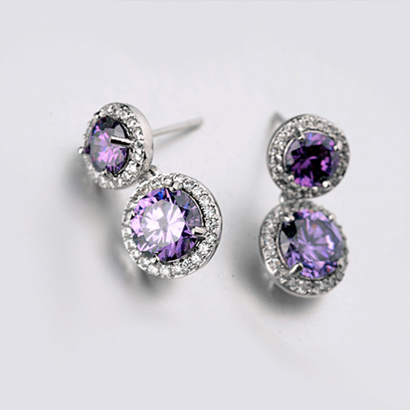 Vintage Two Cities of Love Pave Dangle Earrings