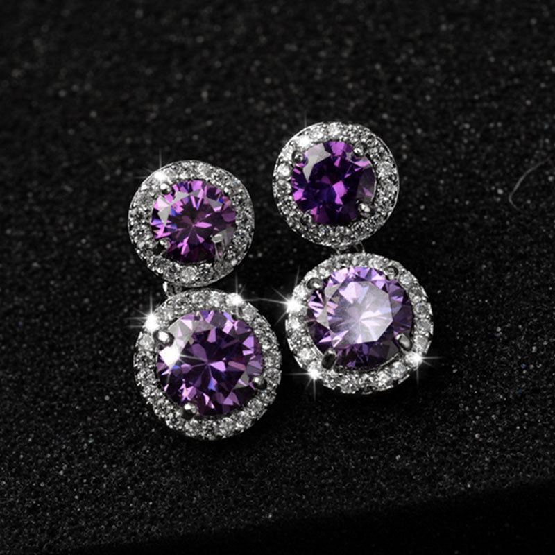 Vintage Two Cities of Love Pave Dangle Earrings