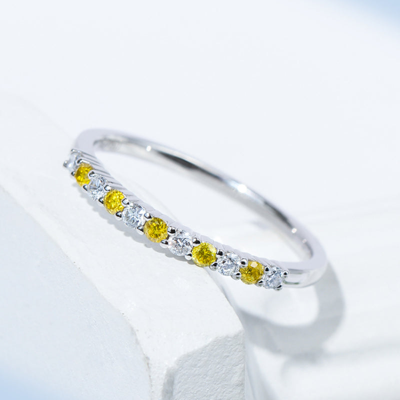 Two Tone Design 18k White Gold Plated Band