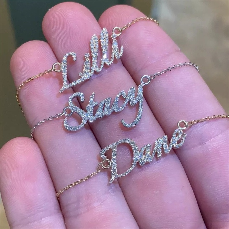 Personalized Full Pave Name Necklace in 925 Sterling Silver