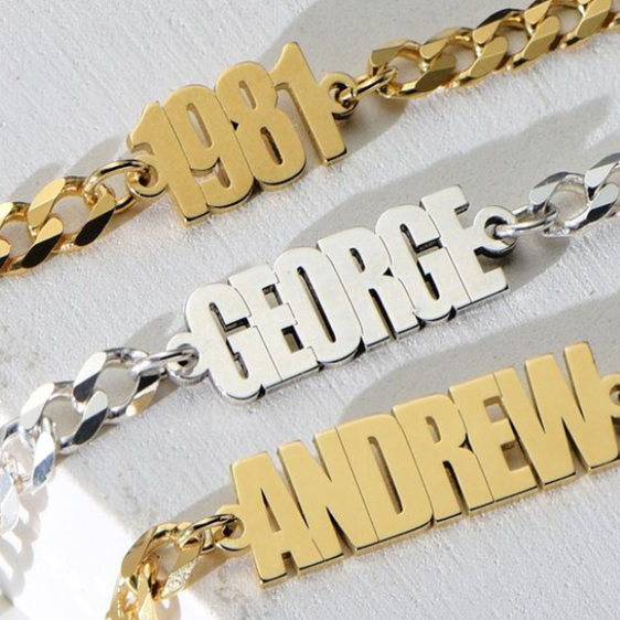 Custom Name Cuban Chain Bracelet for Men