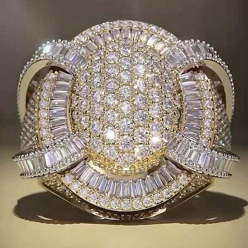 Handmade 6.5ctw Round Cut With Baguette Cut Side Stones Half Set Men's Ring