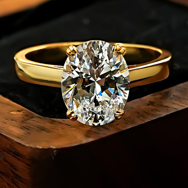 Thin Band Design Oval Cut Engagement Ring Engagement Ring