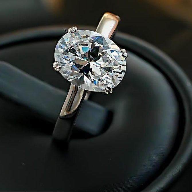 Thin Band Design Oval Cut Engagement Ring Engagement Ring