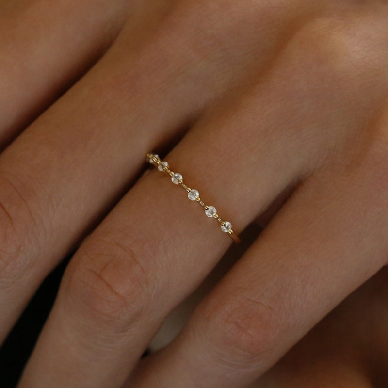 Simple Design Stackable Engagement Band in Sterling Silver for Women