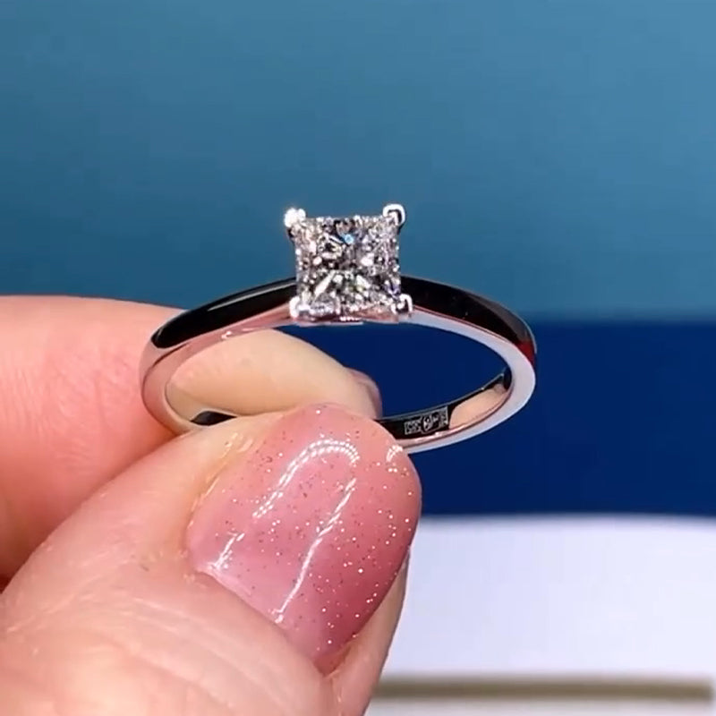 2Pcs Princess Cut Bridal Set in Sterling Silver