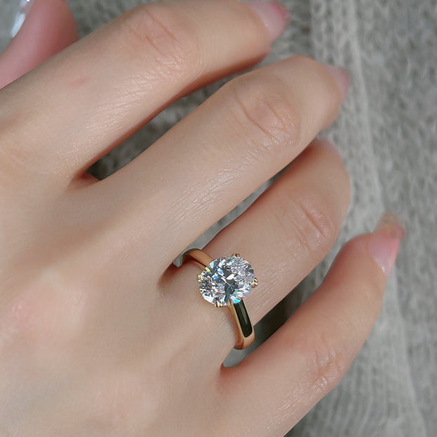Thin Band Design Oval Cut Engagement Ring Engagement Ring