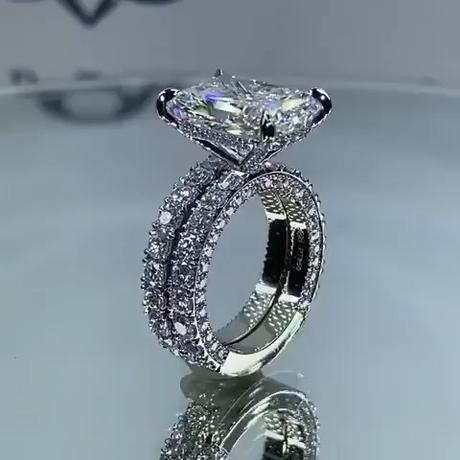 6.0ct Radiant Cut Half Eternity Bridal Set