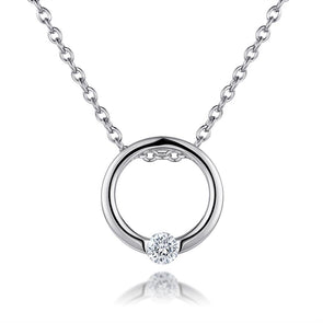 Circle Sterling Silver Pendant Necklace