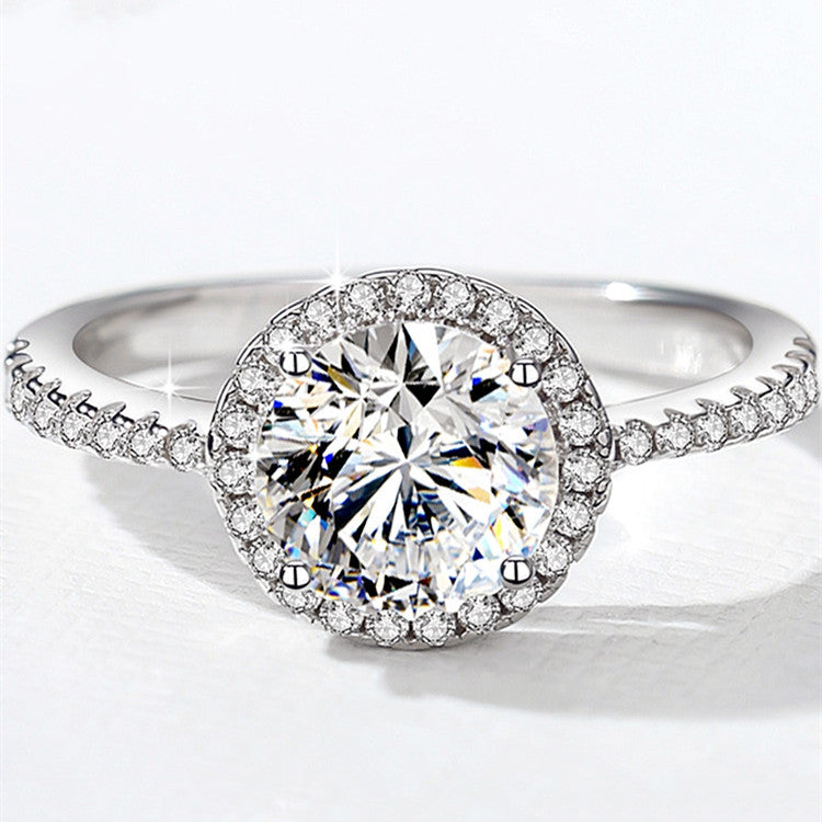 Luxury 1.2 Carat D Round Cut Color Moissanite Sterling Silver Ring-Only size 7 Available