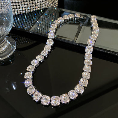 Fashion Square Shape Stone Necklace